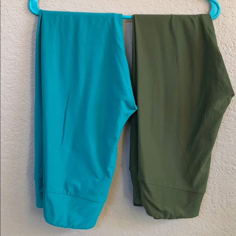 Olive Green and Teal LuLaRoe OS Leggings Bundle